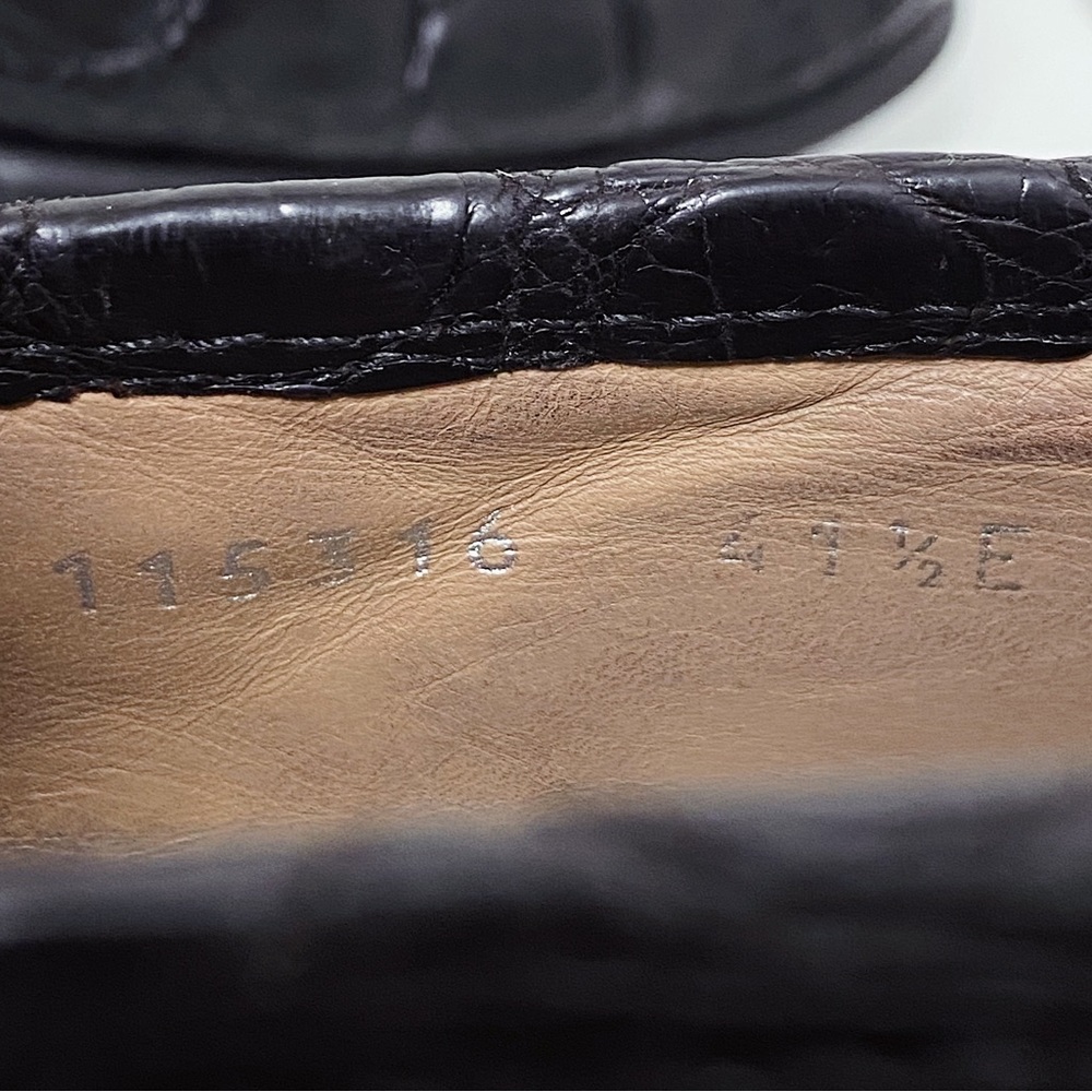 Gucci 1953 Classic Black Alligator Skin Silver Horsebit Loafers 41.5 G 8.5 9 US - Picture 10 of 12